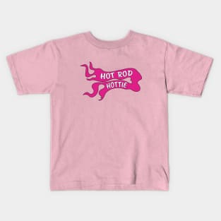 Hot Rod Hottie Flame Logo in Hot Pink Kids T-Shirt